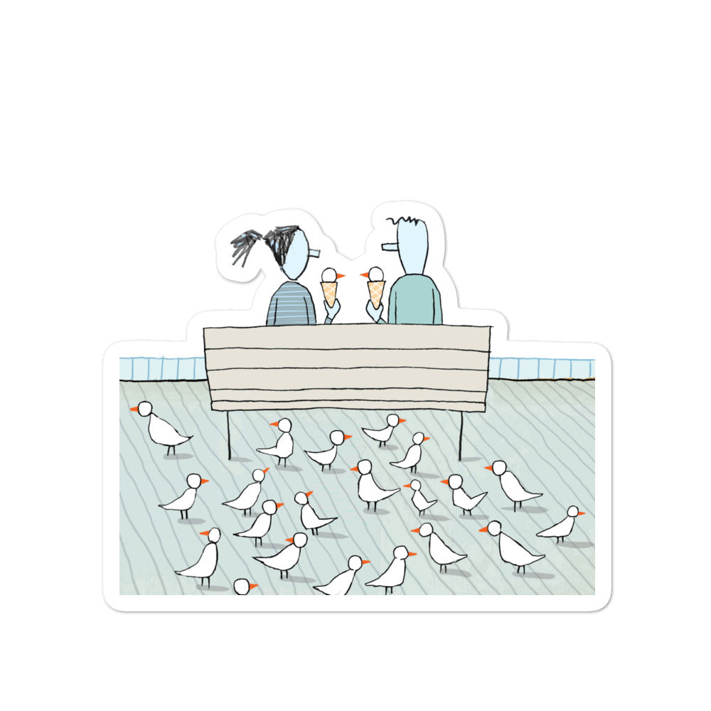 Ice Cream Birds Sticker (Bubble-free)