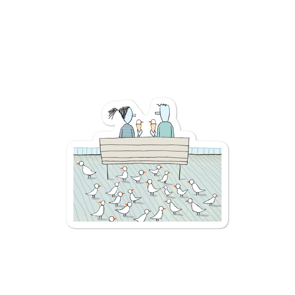 Ice Cream Birds Sticker (Bubble-free)