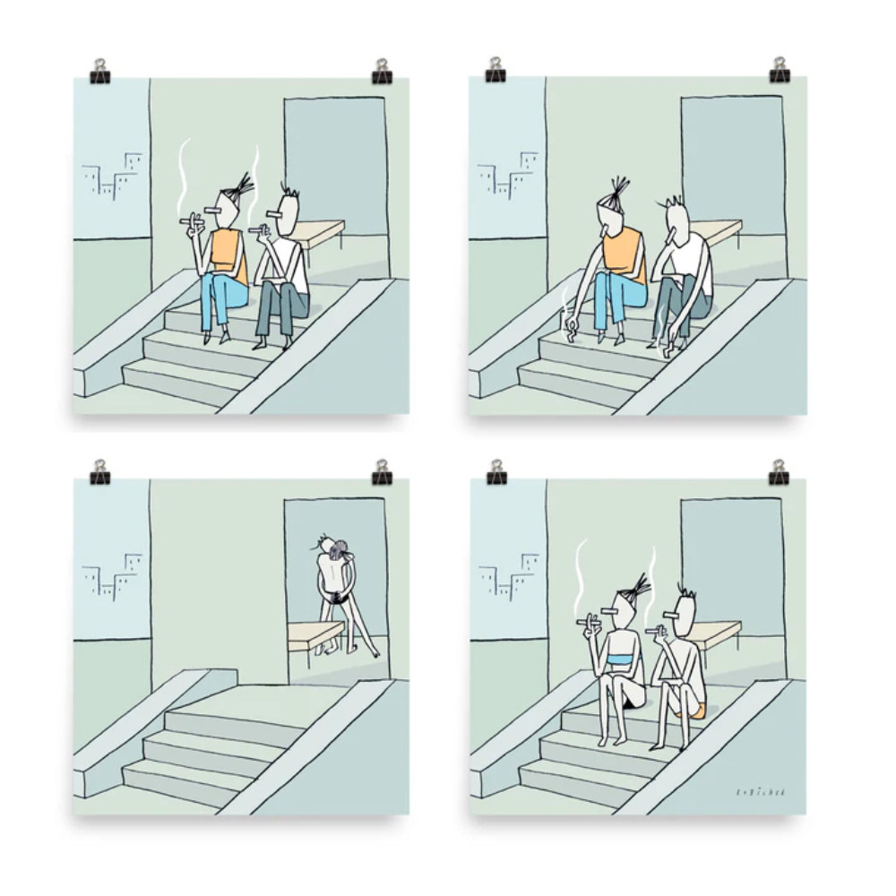Smoking as a starting point print (4 prints bundle)