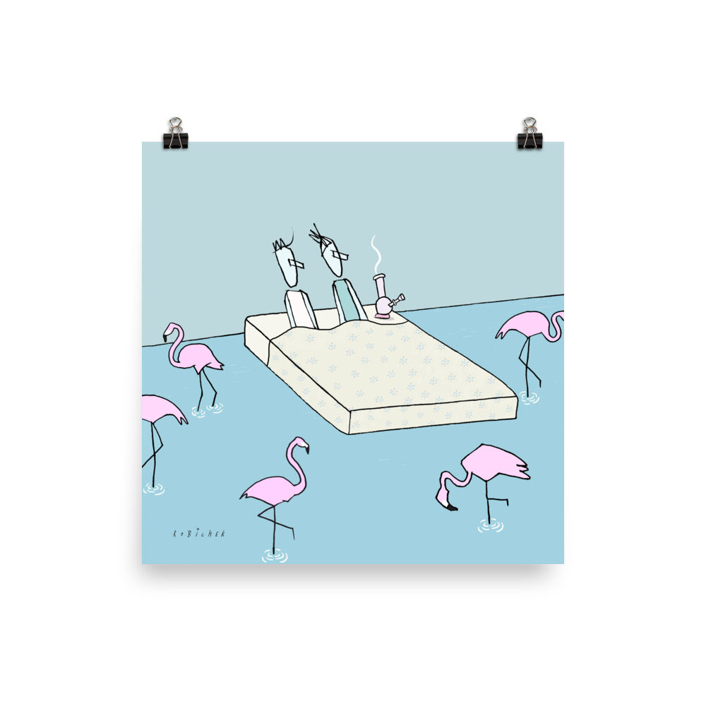 Flamingos Set 2 of 2 print
