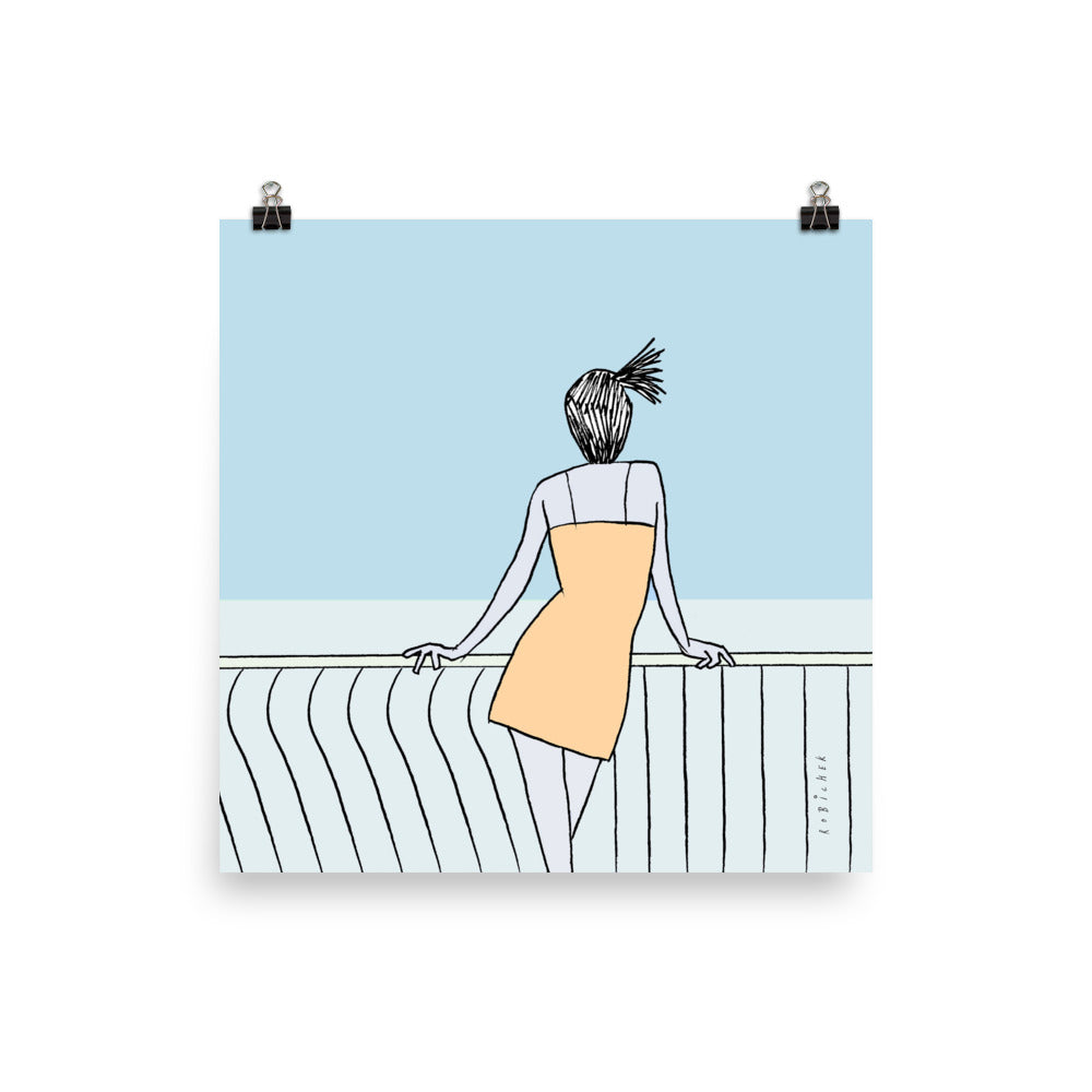 Banister girl print