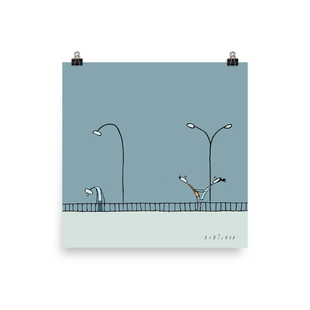 Human street lamps Print