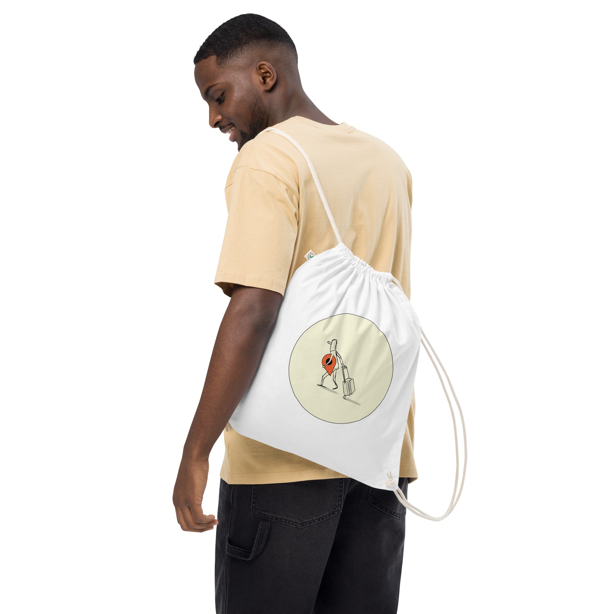 The Traveller Organic cotton drawstring bag